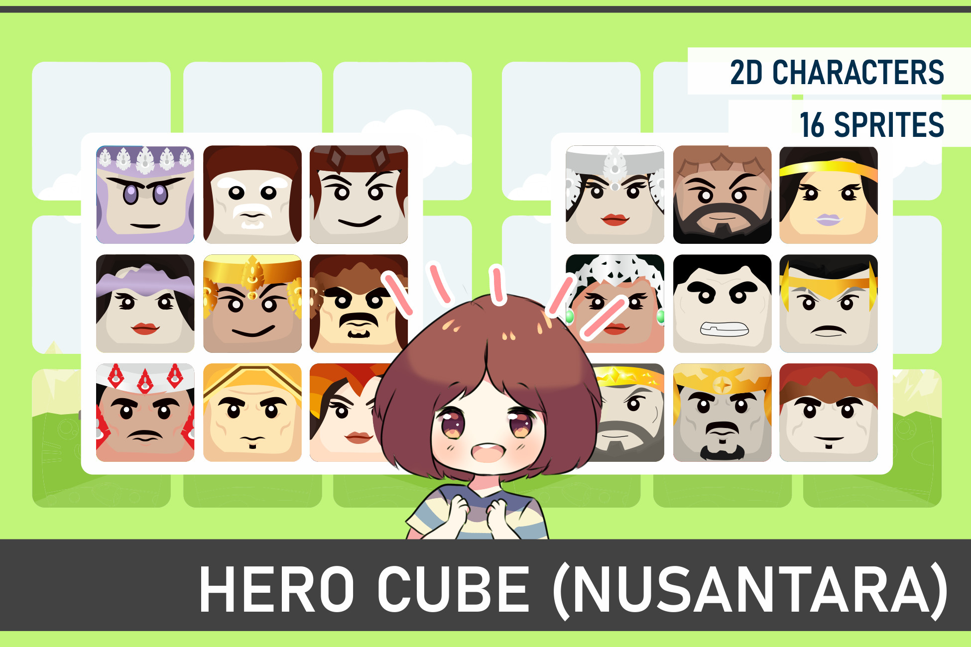 2D Character Nusantara Hero Pack, Free Asset, Multiplatform Ready Game Asset