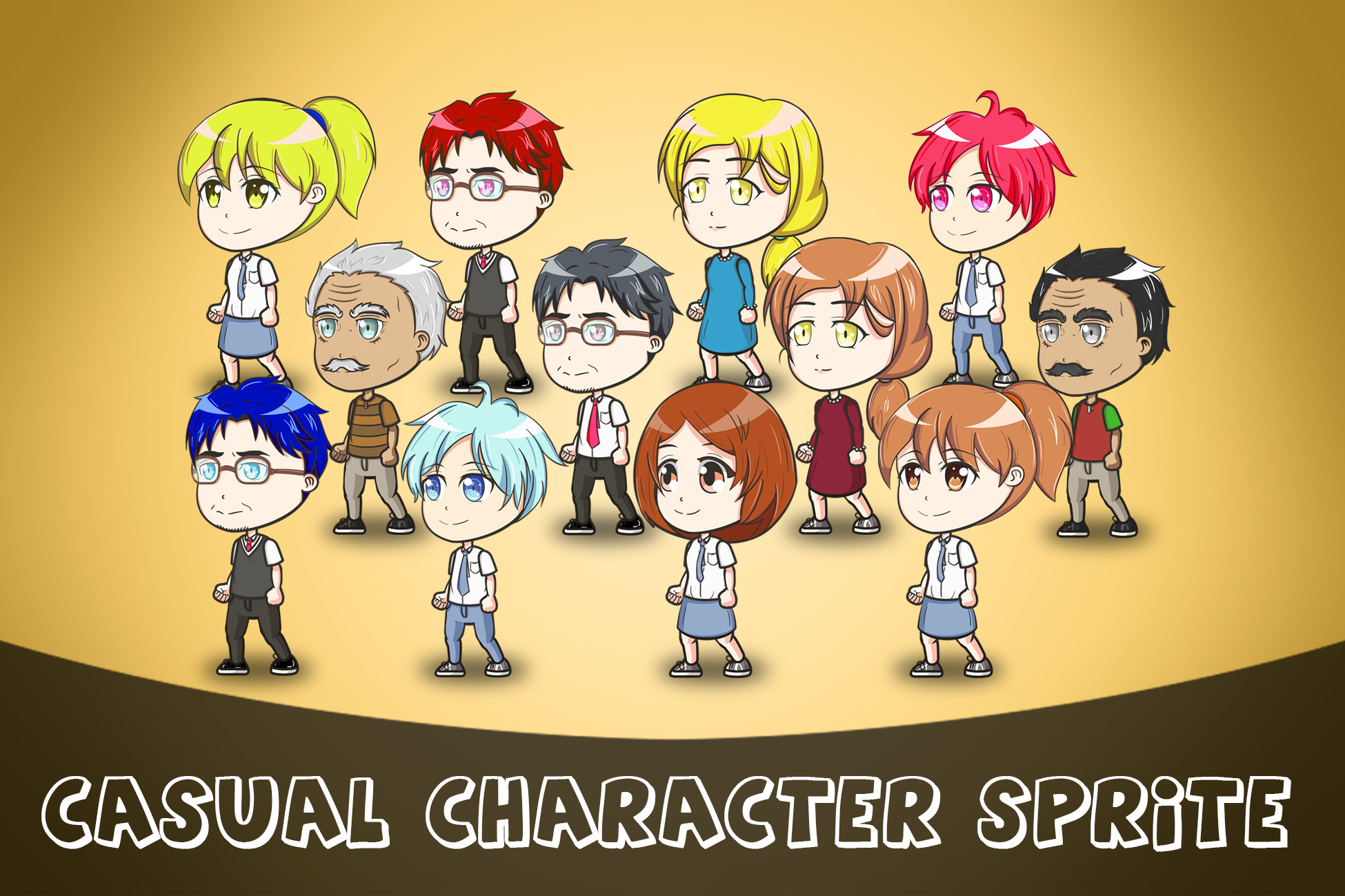 2D Character Pack Mobile,PC,Web Ready Game Asset, Multiplatform Ready Game Asset